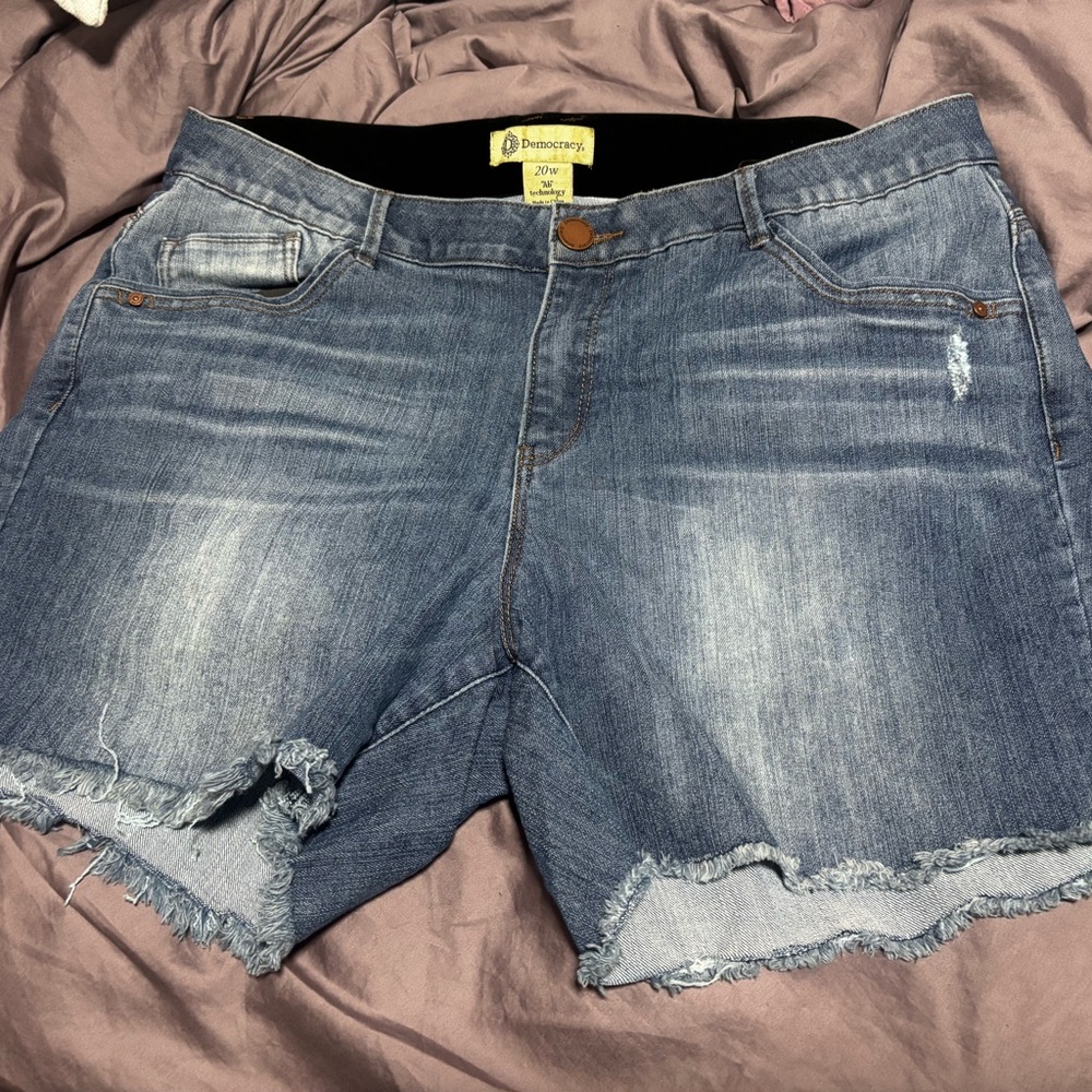 Democracy Women's Distressed Blue Jean Shorts